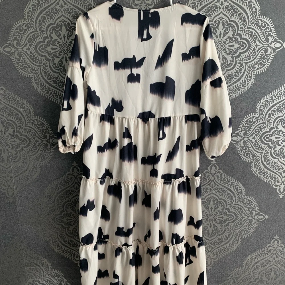 Black and white dress puff sleeves SHEIN - Picture 3 of 5